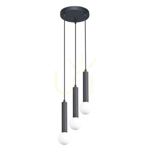 Verifica Lampă suspendată Italux FILANO negru nisipiu cu abajururi albe 3x G9 PND-33574-3-BK