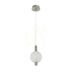 Lustră suspendată Italux Lenti LED 7W 3000K argintie cu abajur alb PND-83631-1-SC-WH small 0