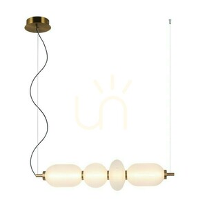 Pendul LED Italux Nico 65 cm, negru și auriu cu sticlă albă, 18 W 3000 K PND-8545-4H-AB-WH small 2