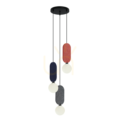 Verifica Pendul Italux Lorenzo 3xG9 roșu-alb, sticlă, metal, 30 cm, PND-59815A-3-MLTI