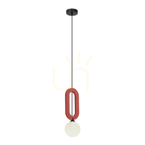 Verifica Pendul Italux Masso, roșu/alb, G9, metal, sticlă, 12 cm, PND-59839-1-RED