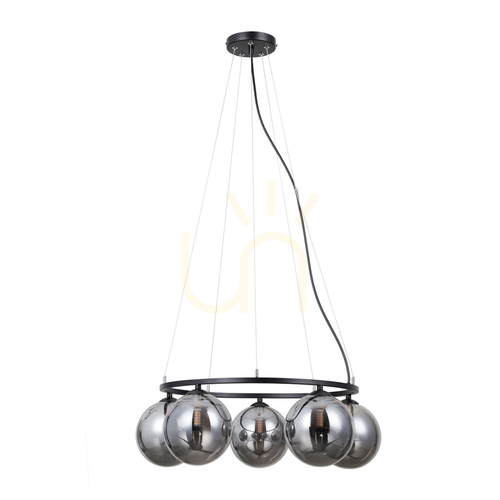 Verifica Pendul Italux Black Molite G9 5 spoturi negru smoky PND-1098-5R-BK