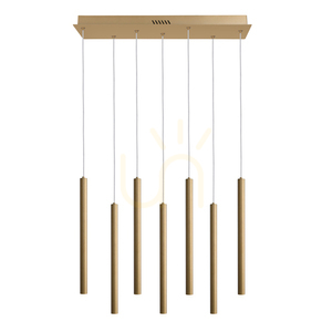 Lampă suspendată LED Italux Valdes, 7 surse, aurie, PND-22302-7-GD small 0