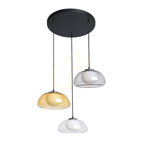 Verifica Lampă suspendată Italux Ainale 3xG9 negru sticlă fumurie PND-54637-3-BK-SG