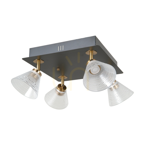 Verifica Lampă de perete Italux Orella LED 4 puncte neagră sticlă transparentă WL-34393-4S-BK-HBR