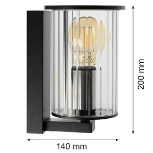 Aplica perete Argon Norfolk negru IP44 E27 8748 small 6