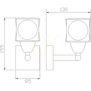 Aplică Mantra CUADRAX 0004029, nichel satinat și sticlă, 1 × G9 small 2