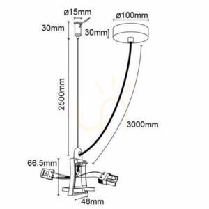 Conector cu suport de tavan K pentru 7554/7555 HANOK 7558 small 2