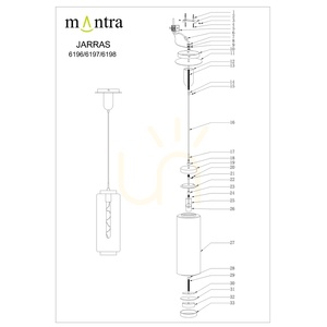 Lampă suspendată Mantra JARRAS 6196 – finisaj cupru, sticlă, E27, Ø17,5 cm small 7