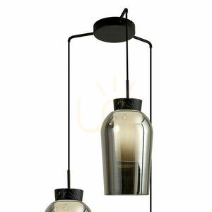 Candelabru Mantra Nora 8284 negru sticlă cromată 3xE27 53,4 cm small 1