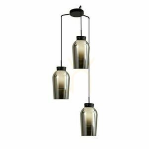 Candelabru Mantra Nora 8284 negru sticlă cromată 3xE27 53,4 cm small 0