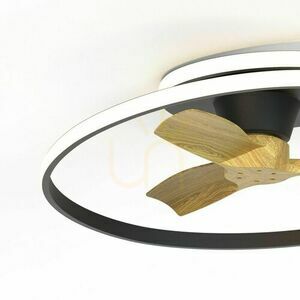 Ventilator de tavan cu iluminare LED Mantra OCEAN 8236, negru, pale cu aspect de lemn small 1