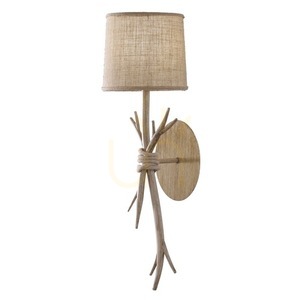 Aplică Mantra Sabina 6180 E27 cu abajur bej și finisaj cu aspect de lemn small 0
