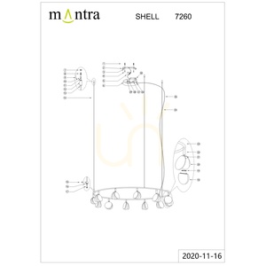 Candelabru LED Mantra SHELL 7260, auriu, 86 cm, 3000 K small 7