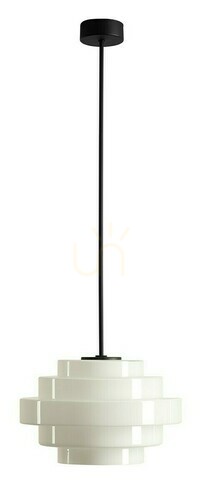 Verifica Plafon Aldex Filo Milky M negru sticlă 28 cm SKU 9000PL_G1_M