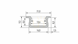 LUMINES LED profil tip B RAL1923 mat. 2 m small 1