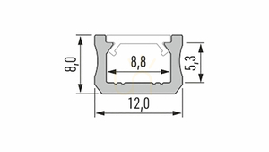 LUMINES LED profil tip X RAL1923 mat. 1 m small 1