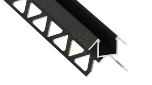 Profil LED perforat LUMINES CANTO pentru placări ceramice, negru lăcuit, 1 m small 0