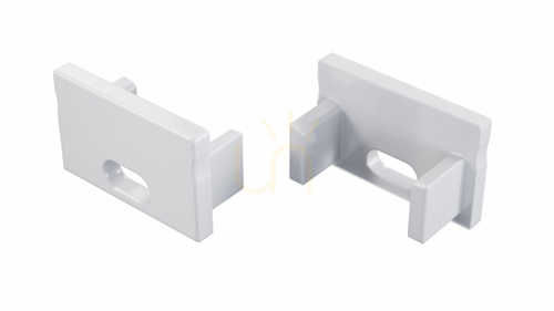 Verifica Capac terminal din aluminiu alb, cu orificiu pentru cablu, pentru profile LED Lumines FINO/NIPO/MITO