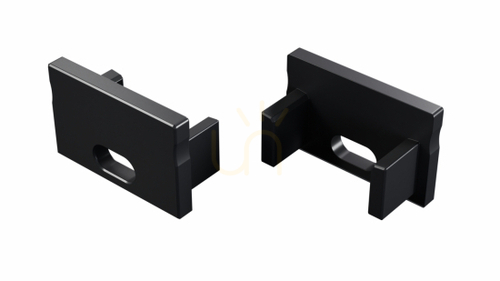 Verifica Capac din aluminiu negru cu orificiu pentru profile LED LUMINES FINO/NIPO/MITO 12-1702-10