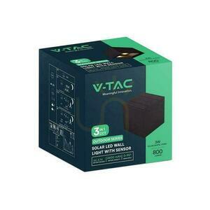V-TAC 9W LED COB Solar Wall Luminaire Black Cube 15x15cm IP65 Motion Sensor VT-409CCT 3000K-4000K-5000K 800lm. small 5