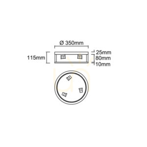 Plafonieră Sandro Open Design Highlights alb crem 3xE27 Ø35 cm metal sticlă țesătură small 2