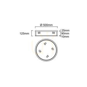 Plafonieră Sandro Open Design Highlights alb crom 50 cm E27 4 becuri small 2