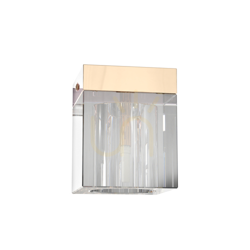 Verifica Plafonieră Cubo Clear Gold Open Design Highlights cristal G9 IP20