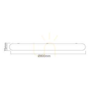 Plafon LED Open Design Highlights Piatto 80 cm Alb Negru 3000K 73W small 1