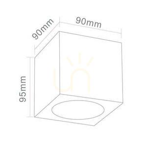 Plafonieră Cubo Negru Auriu Open Design Highlights GU10 Metal Sticlă IP20 small 2