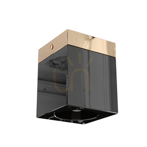Plafonieră Cubo Negru Auriu Open Design Highlights GU10 Metal Sticlă IP20 small 0