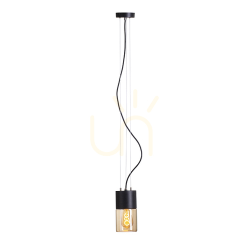 Verifica Rendl R14130 Quinn Lampă suspendată pentru exterior, Ip54 negru, sticlă de chihlimbar