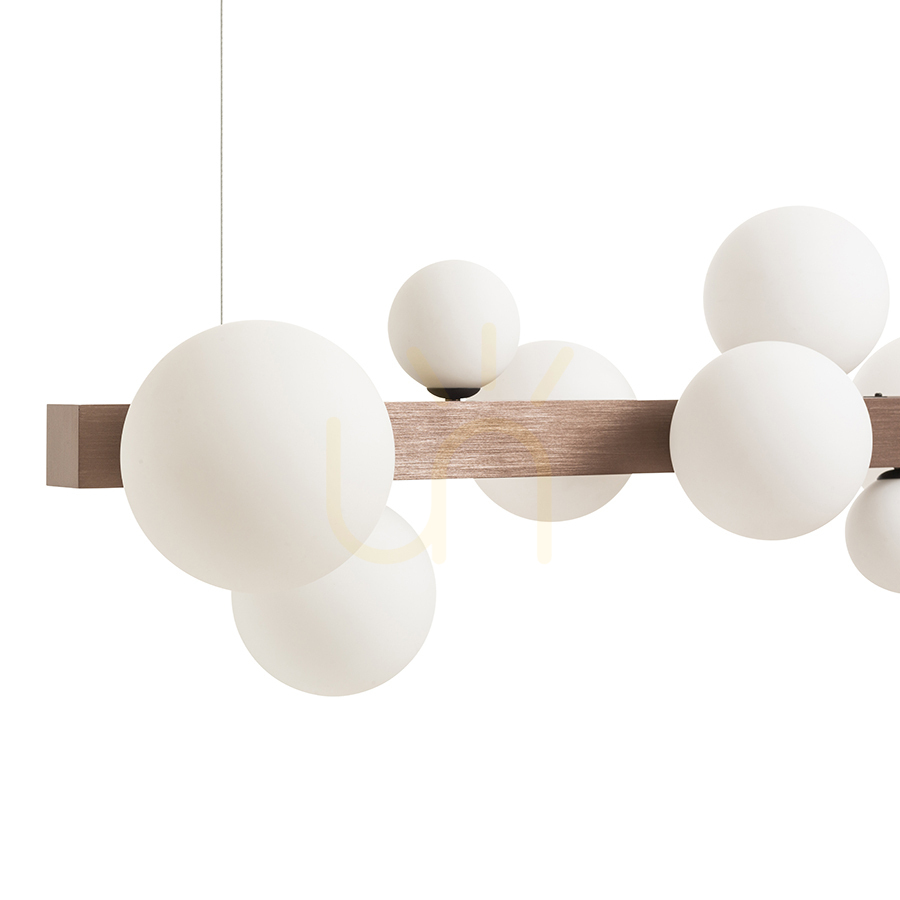 Afişa Rendl R14554 Lampă suspendată Kassandra, sticlă opală multipunct alungită/bronz lustruit Rendl R14554 Lampă suspendată Kassandra, sticlă opală multipunct alungită/bronz lustruit