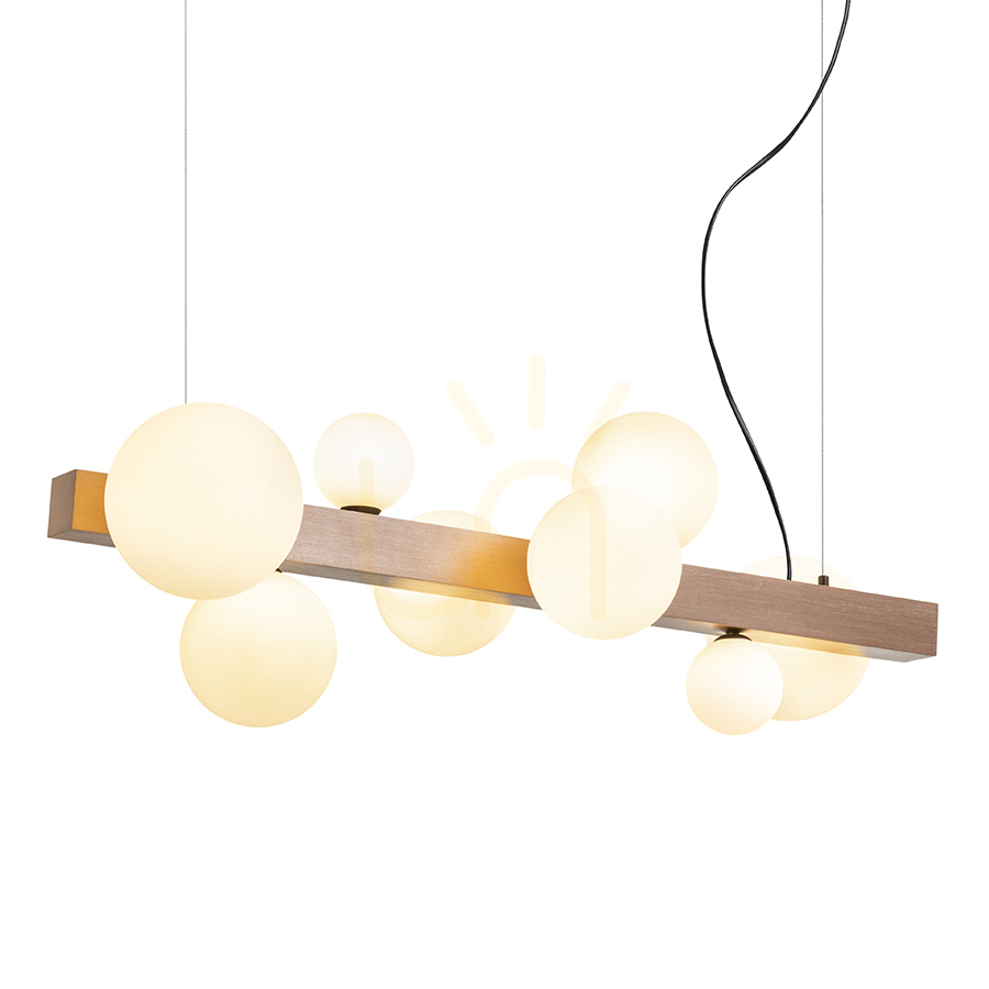 Spectacol Rendl R14554 Lampă suspendată Kassandra, sticlă opală multipunct alungită/bronz lustruit Rendl R14554 Lampă suspendată Kassandra, sticlă opală multipunct alungită/bronz lustruit