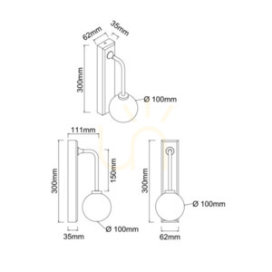 Lampă de perete Ero Open Design Highlights IP44 alb-aur G9 300 mm small 5