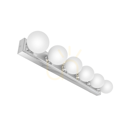 Verifica Lampă de perete Merino Open Design Highlights alb crom 590 mm IP44 G9 6 becuri