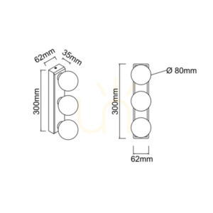 Lampă de perete Merino Open Design Highlights alb satin gold IP44 G9 3 becuri small 4