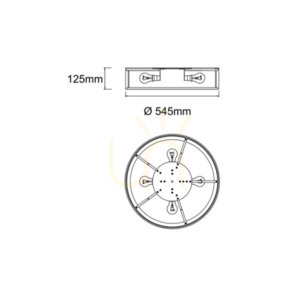 Plafonieră Zalindro Open Design Highlights 4xE27 alb crom 545 mm small 1
