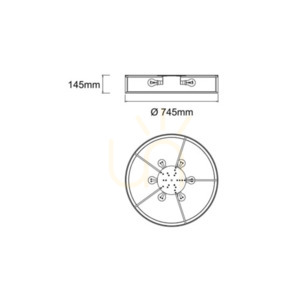 Plafonieră Zalindro Open Design Highlights alb crem 6xE27 745 mm metal sticlă țesătură small 1