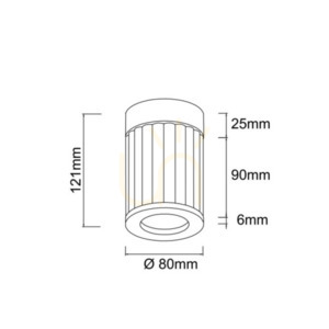 Plafonieră Fiatto Nero 8 cm metal sticlă G9 Open Design Highlights small 3