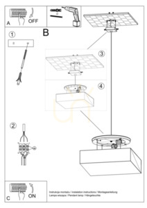 Lampă suspendată HORUS 45 gri Sollux small 4
