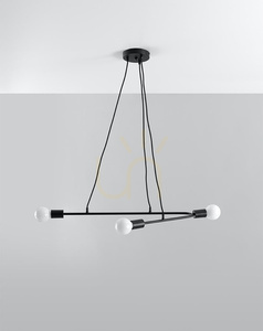 Lampă suspendată ASTRAL 3 neagră Sollux small 0