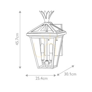 Felinar mediu de perete exterior Palma - 2 surse de lumină - bronz lustruit Elstead small 4