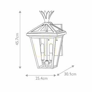 Felinar mediu de perete exterior Palma - 2 surse de lumină - bronz lustruit Elstead small 7