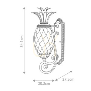 Felinar de perete exterior Elstead Hinkley PLANTATION M ananas, negru Museum Black, E27 40 W, IP44, 54 cm small 5
