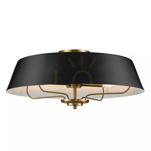 Pendul / plafonieră semi-aplicată Luella - 4 surse de lumină - negru și alamă Elstead small 6