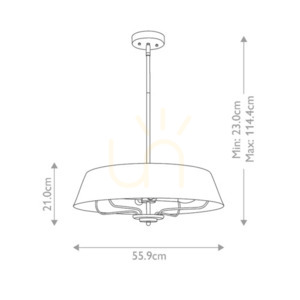 Pendul / plafonieră semi-aplicată Luella - 4 surse de lumină - negru și alamă Elstead small 7
