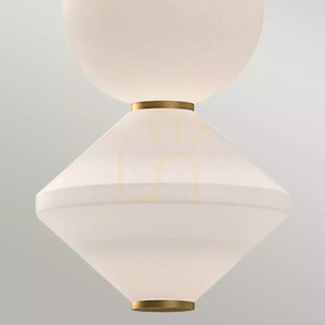 Lampă suspendată LED Bijou – sticlă opal – auriu patinat, de la Elstead small 2