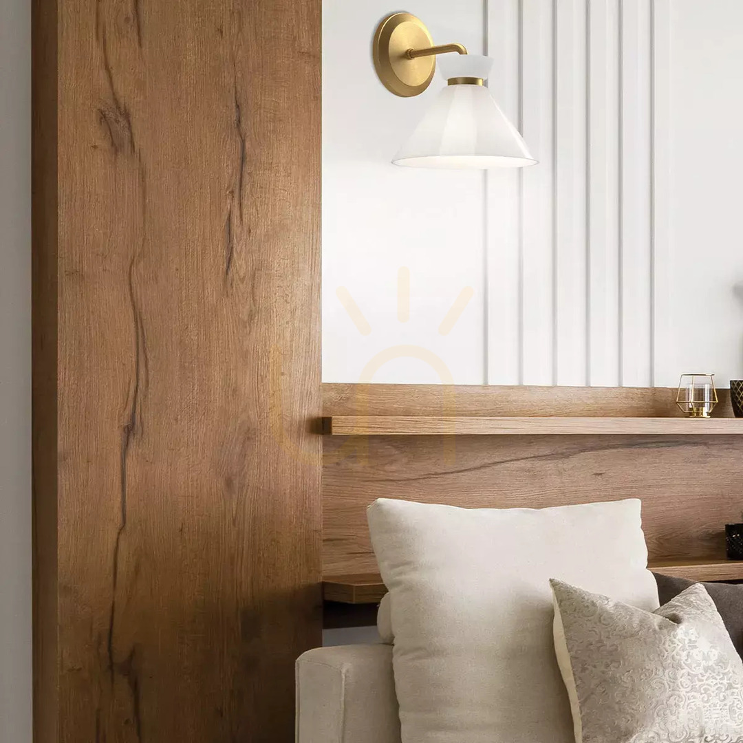 Afişa Halston lampă de perete - 1 sursă de lumină - Brushed gold Elstead Halston lampă de perete - 1 sursă de lumină - Brushed gold Elstead