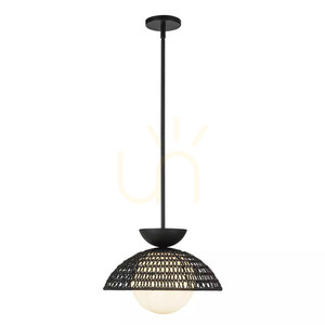 Lampă suspendată Perth - 1 sursă de lumină - Negru mat Elstead small 1